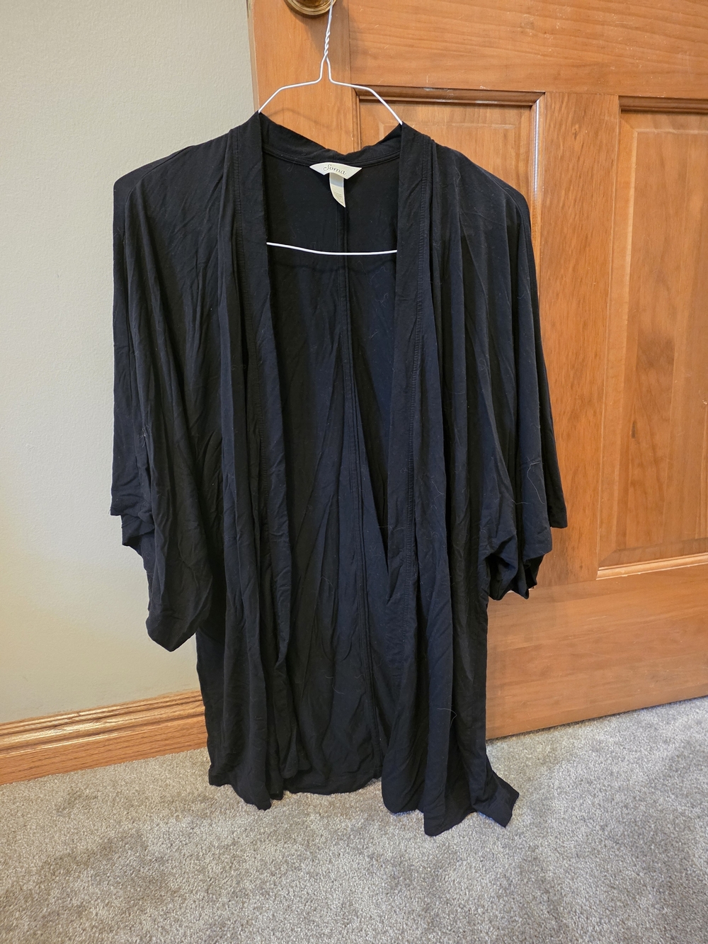 Soma Black Open-Front Draped Cardigan